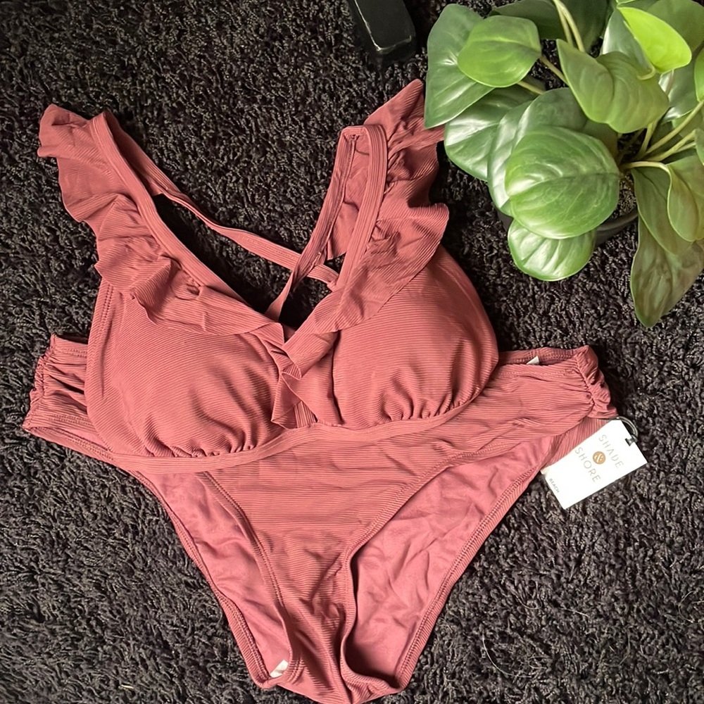NEW Shade & Shore Mauve Colored Bathing Suit